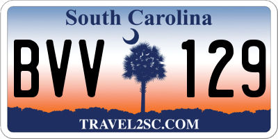 SC license plate BVV129