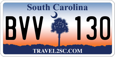 SC license plate BVV130