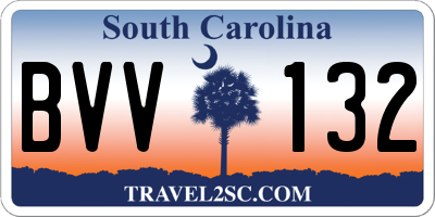 SC license plate BVV132