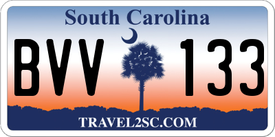 SC license plate BVV133