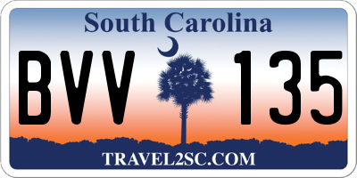 SC license plate BVV135