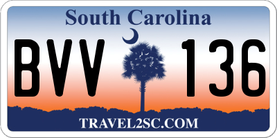 SC license plate BVV136