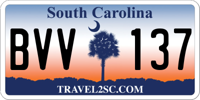 SC license plate BVV137