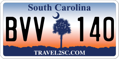 SC license plate BVV140