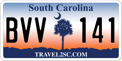 SC license plate BVV141
