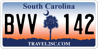 SC license plate BVV142