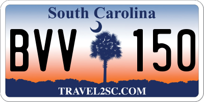 SC license plate BVV150