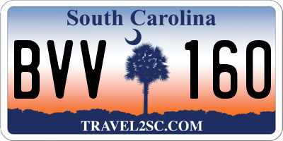 SC license plate BVV160