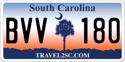 SC license plate BVV180
