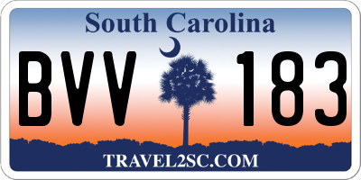 SC license plate BVV183