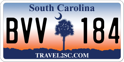 SC license plate BVV184
