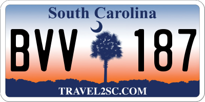 SC license plate BVV187