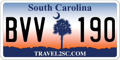 SC license plate BVV190