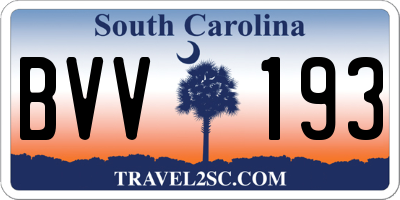 SC license plate BVV193