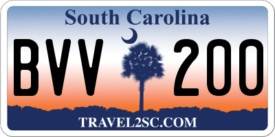 SC license plate BVV200