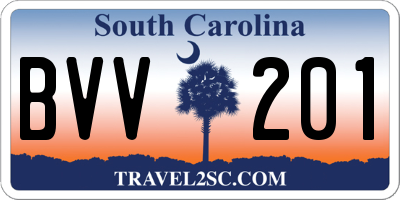 SC license plate BVV201