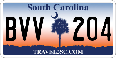 SC license plate BVV204
