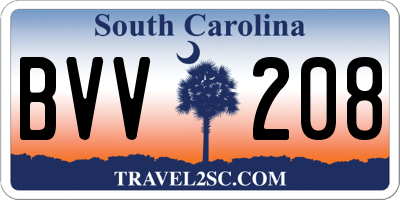 SC license plate BVV208