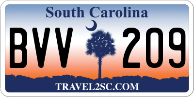 SC license plate BVV209