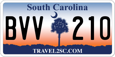 SC license plate BVV210