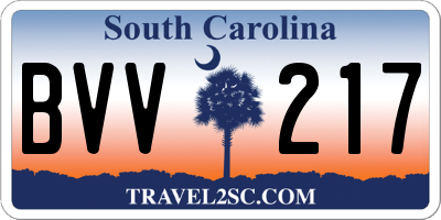 SC license plate BVV217