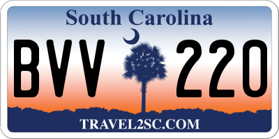 SC license plate BVV220