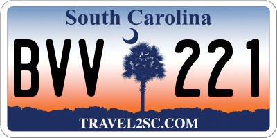 SC license plate BVV221