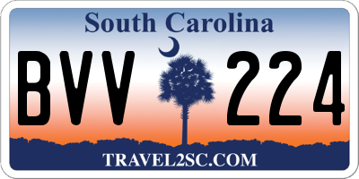 SC license plate BVV224