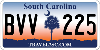 SC license plate BVV225