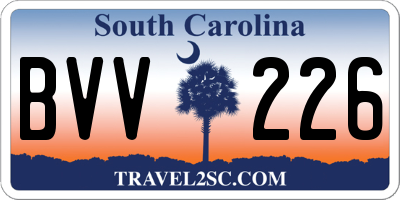 SC license plate BVV226