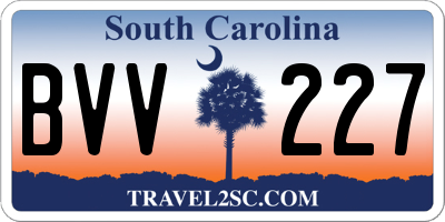 SC license plate BVV227