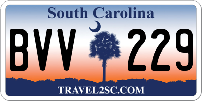 SC license plate BVV229