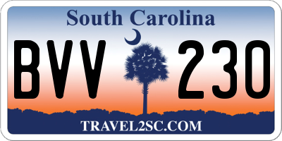 SC license plate BVV230