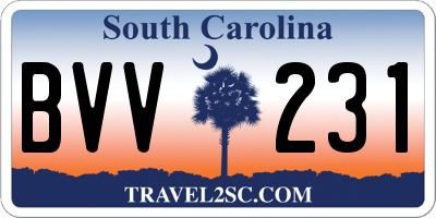 SC license plate BVV231