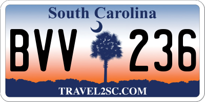 SC license plate BVV236