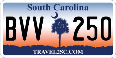 SC license plate BVV250