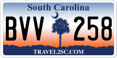 SC license plate BVV258