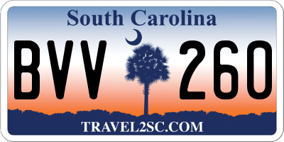 SC license plate BVV260