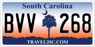 SC license plate BVV268
