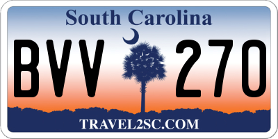 SC license plate BVV270