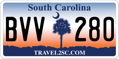 SC license plate BVV280
