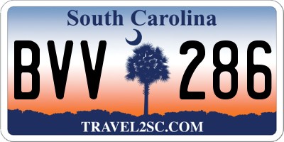 SC license plate BVV286