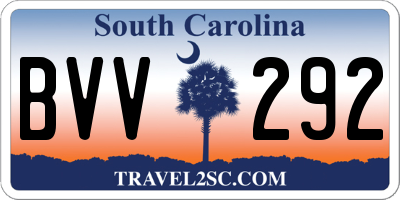 SC license plate BVV292