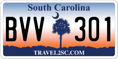 SC license plate BVV301