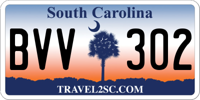 SC license plate BVV302