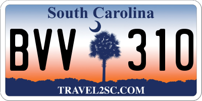 SC license plate BVV310