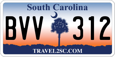 SC license plate BVV312