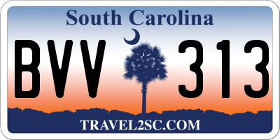 SC license plate BVV313
