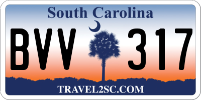 SC license plate BVV317