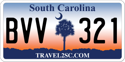 SC license plate BVV321